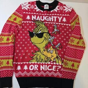 The Grinch UGLY SWEATER CHRISTMAS HOLIDAY Red Green MED Funny Party NWT Mens